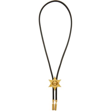 Versace Logo Bolo Tie Star Necklace 